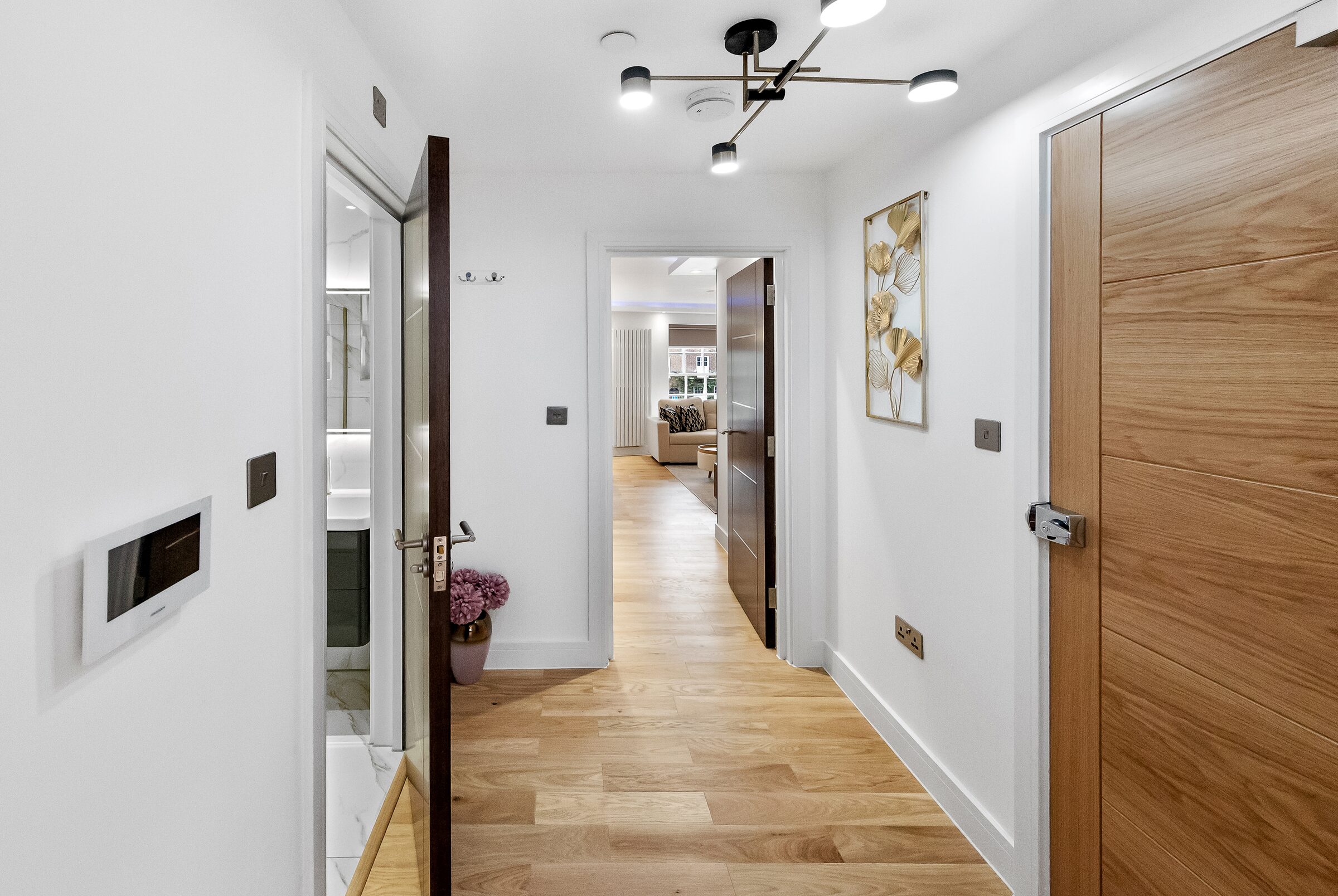 Hallway leading to living room