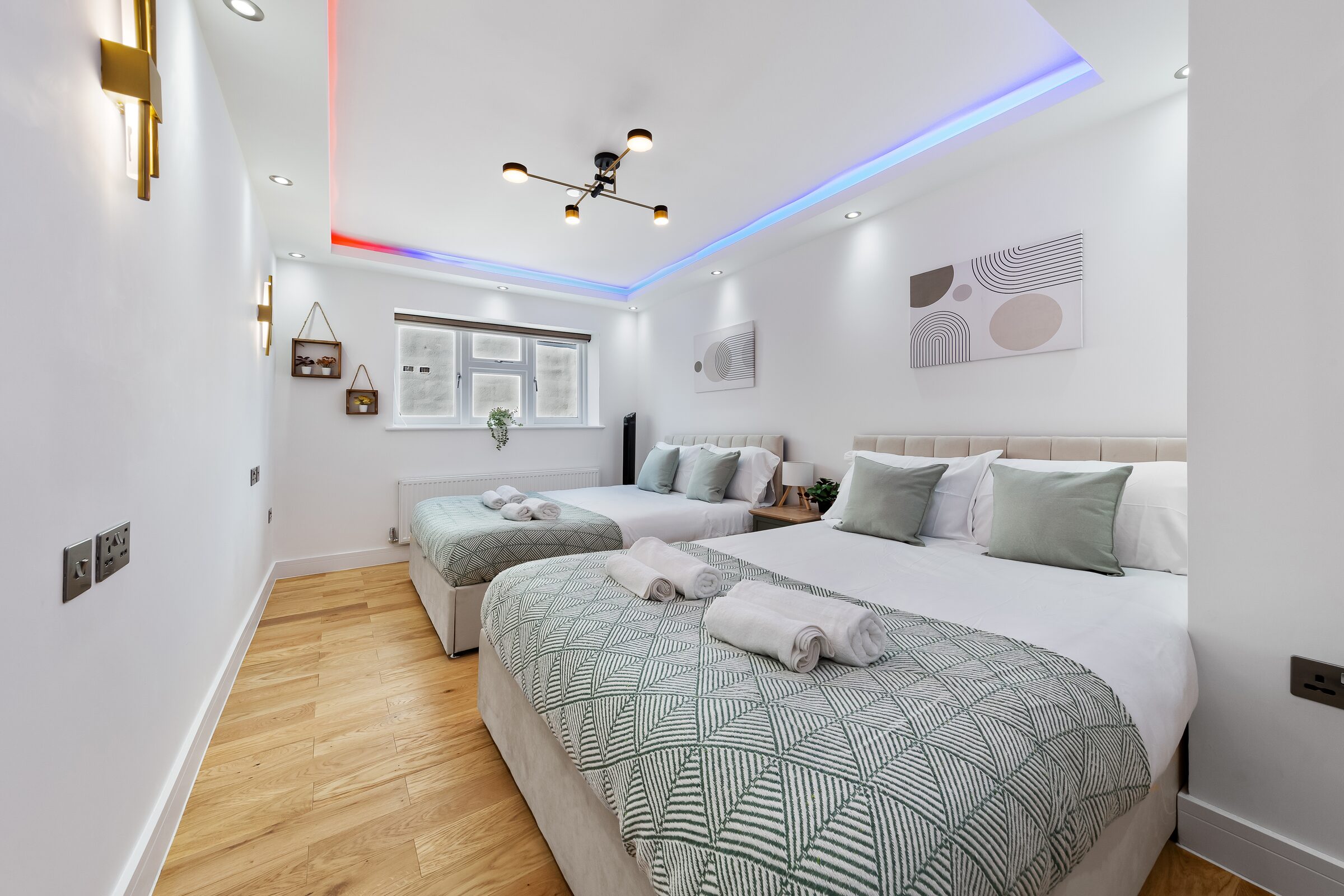 Bedroom 1 — triple bed layout