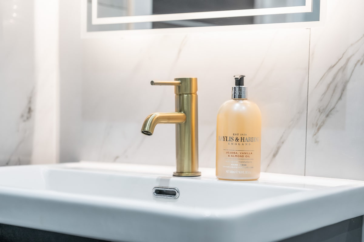 Brushed gold tap
