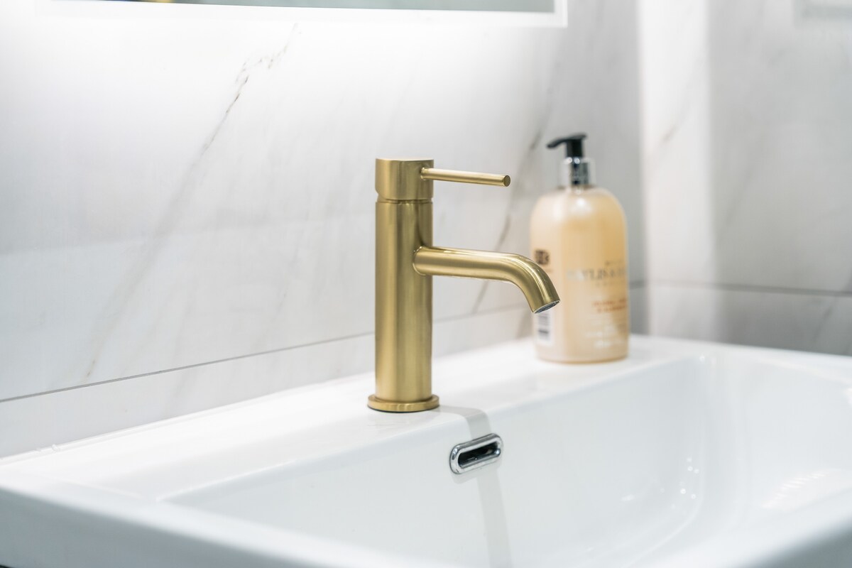 Brushed gold tap
